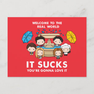 Postal De Invitación FRIENDS™ Bienvenido al Mundo Real Chibi