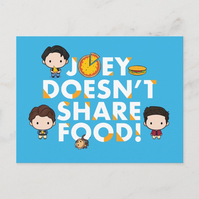 Postal De Invitación FRIENDS™ | Joey No Comparte Comida Chibi (Anverso)