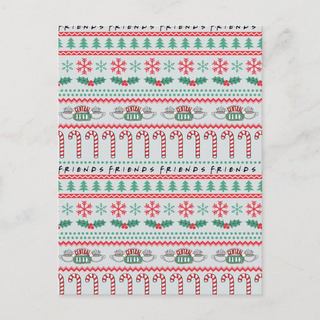 Postal De Invitación FRIENDS™ | Patrón de Navidad de Suéter Feo (Anverso)
