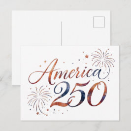 Postal De Invitación Fuegos Artificiales del 250 Aniversario de América