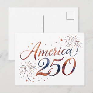 Postal De Invitación Fuegos Artificiales del 250 Aniversario de América