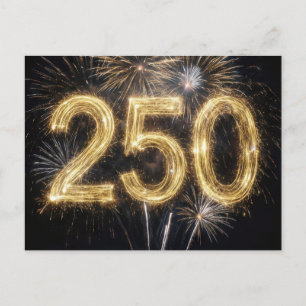 Postal De Invitación Fuegos artificiales del 250 cumpleaños de Estados