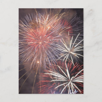 Postal De Invitación Fuegos Artificiales Fuego Fiesta Cielo Noche Luces