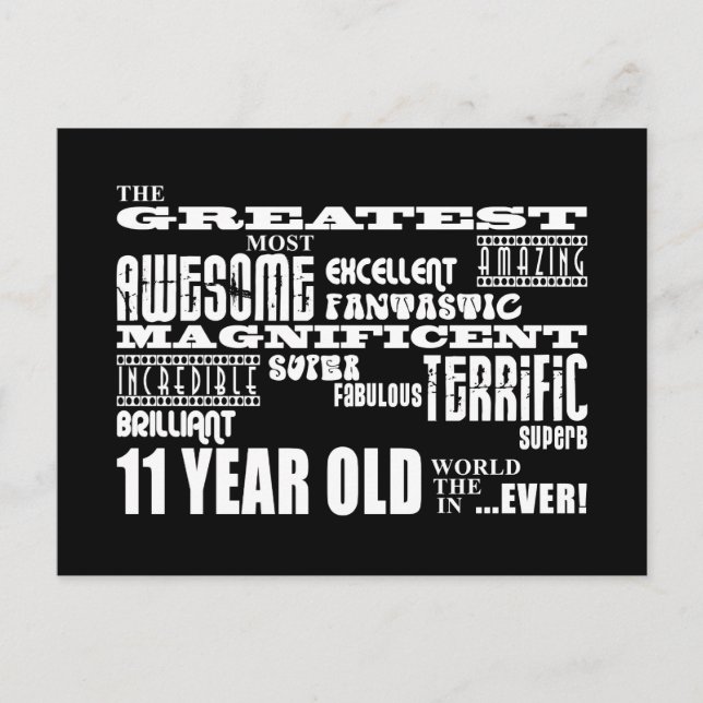 Postal De Invitación Fun 11th Birthday Party Greatest Eleven Year Old (Anverso)