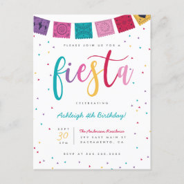 Postal De Invitación Fun mexicano colorido guión Fiesta Niños Cumpleaño