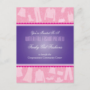Postal De Invitación Funky Fashion Show Postcard