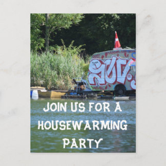 Postal De Invitación Funny House Warming Fiesta