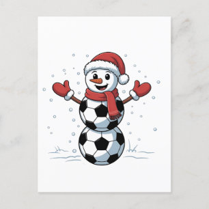 Postal De Invitación Fútbol de hombre de nieve Navidad Santa béisbol De
