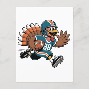 Postal De Invitación Fútbol Fantasía en Turquía de Acción de Gracias