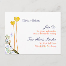 Postal De Invitación Gabinete de recepción de Bodas Blancas de Dos Cora