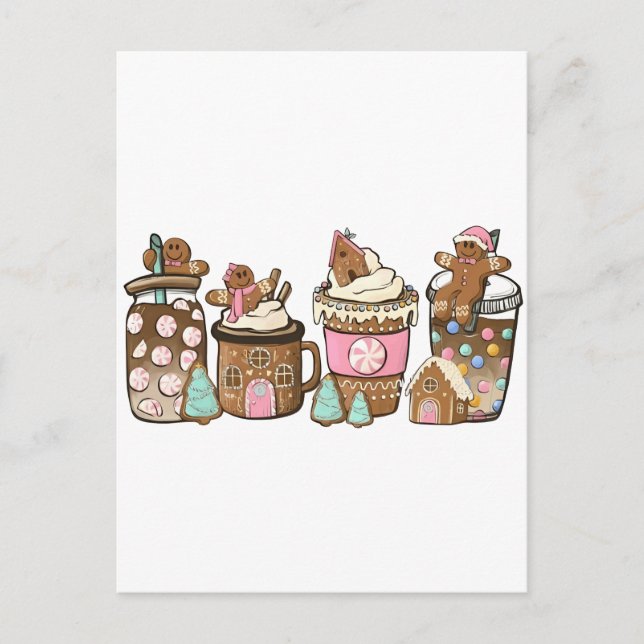 Postal De Invitación Galleta de pan de jengibre en los amantes de los N (Anverso)