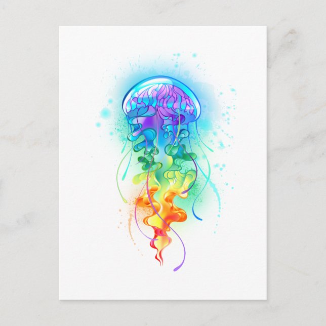 Postal De Invitación Gallito arcoiris (Anverso)