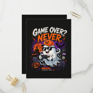 Postal De Invitación Game Over Nunca Divertido Fantasma de Jugador Hall
