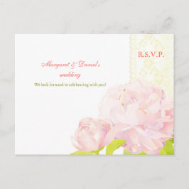 Postal De Invitación Garden Peony Summer Wedding RSVP