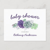 Garland acuarela de Baby Shower de suculentos
