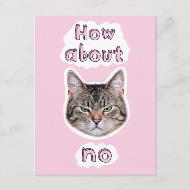 Postal De Invitación Gato enojado (Anverso)