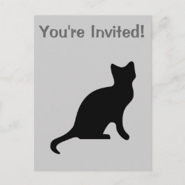 Postal De Invitación Gato negro - Da miedo