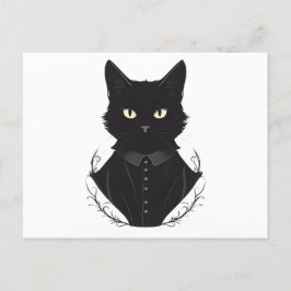 Postal De Invitación Gato negro encantado de Salem