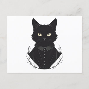Postal De Invitación Gato negro encantado de Salem