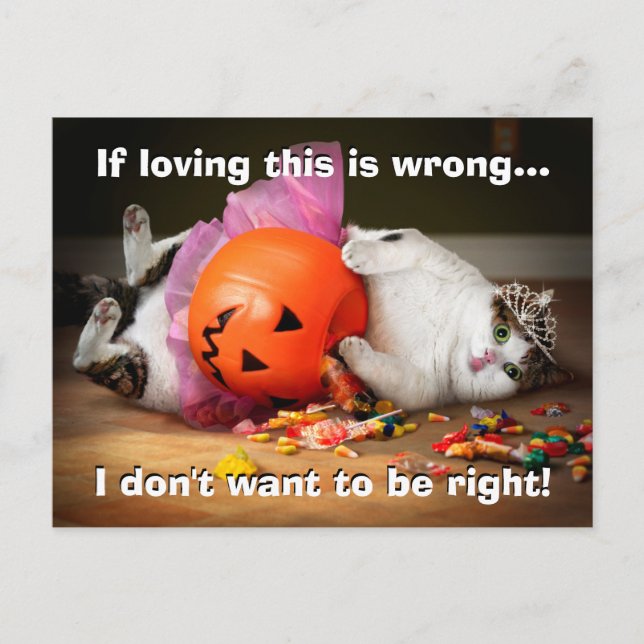 Postal De Invitación Gato Princesa Con Cubeta De Dulces (Anverso)