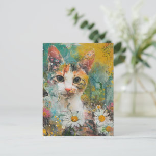 Postal De Invitación Gatos de acuarela Boho - Arte felino de tierra (3)
