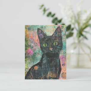 Postal De Invitación Gatos de acuarela Boho - Arte felino de tierra (5)