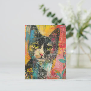 Postal De Invitación Gatos de acuarela Boho - Arte felino de tierra (6)