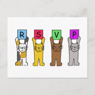 Postal De Invitación Gatos RSVP