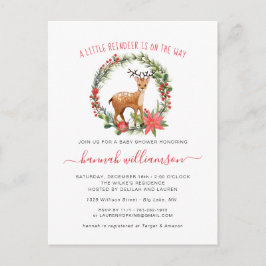 Postal De Invitación Género Neutral | Baby Shower de Navidades de renos