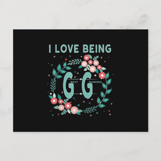 Postal De Invitación gg me encanta ser gigi bisabuelo regalo (Anverso)