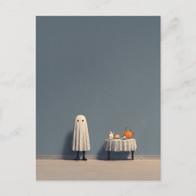 Postal De Invitación Ghostly Tea Fiesta Vibes (Anverso)