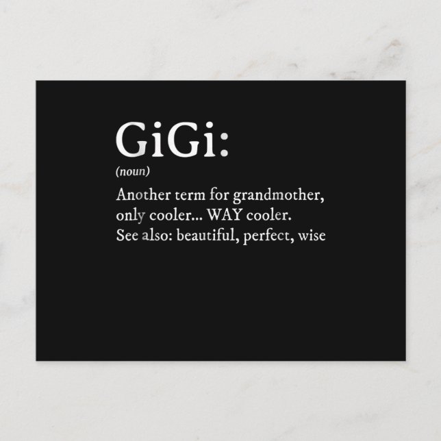Postal De Invitación Gigi Definition T Women Gigi Gift Abuela Cumpleaño (Anverso)