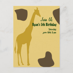 Postal De Invitación Giraffe Birthday invita