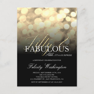 Postal De Invitación Glam Fifty & Fabulous Surprise Birday Party
