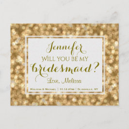 Postal De Invitación Glam Gold | ¿Serás Mi Novia?