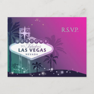 Postal De Invitación Glamorosa boda rosada en Las Vegas RSVP