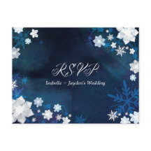 Glitzy Floral Winter Wonderland Wedding RSVP