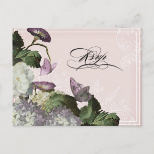 Postal De Invitación Gloria matutina Hydrangea - Postcard Boda RSVP