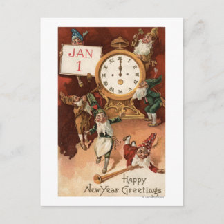 Postal De Invitación Gnomes ríen alrededor de un reloj
