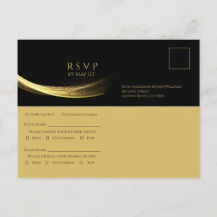 Postal De Invitación Golden Elegance-Wedding RSVP-