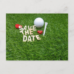 Postal De Invitación Golf ahorra la fecha con el corazón del golf y el 