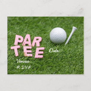 Postal De Invitación Golf Par Tee está en verde