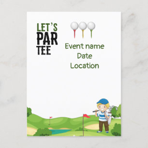 Postal De Invitación Golf Salven la fecha Par Tee