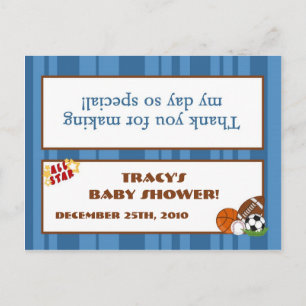 Postal De Invitación Goody Bag Topper All Star Blue