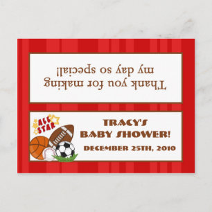 Postal De Invitación Goody Bag Topper All-Star Red