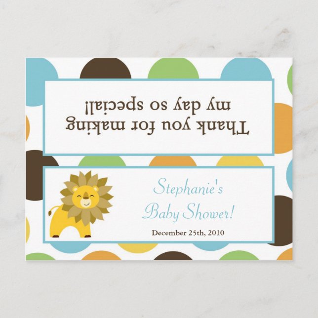 Postal De Invitación Goody Bag Topper Jungla Rey León Safari Animal (Anverso)