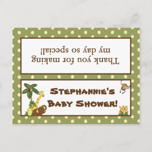 Postal De Invitación Goody Bag Topper Jungle Babies