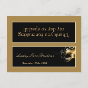 Postal De Invitación Goody Bag Topper Mis XV Oro Fiesta Negro