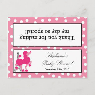 Postal De Invitación Goody Bag Topper Pink Poodle Paris Eiffel Tower