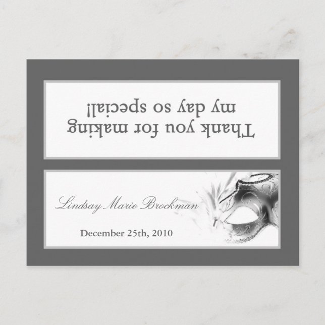 Postal De Invitación Goody Bag Topper Sweet 16 Silver Fiesta Blanco (Anverso)